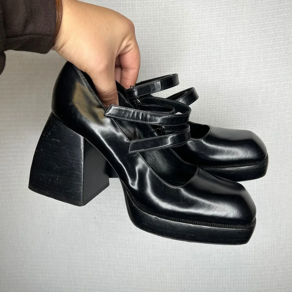 Nodaleto Bulla Babies Platform Mary Janes Square Toe Block Heel Size‎ 40 Pumps